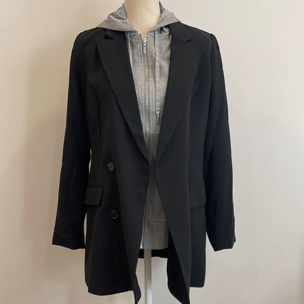RACHEL ZOE BLACK Jacket w/ removable Faux Liner